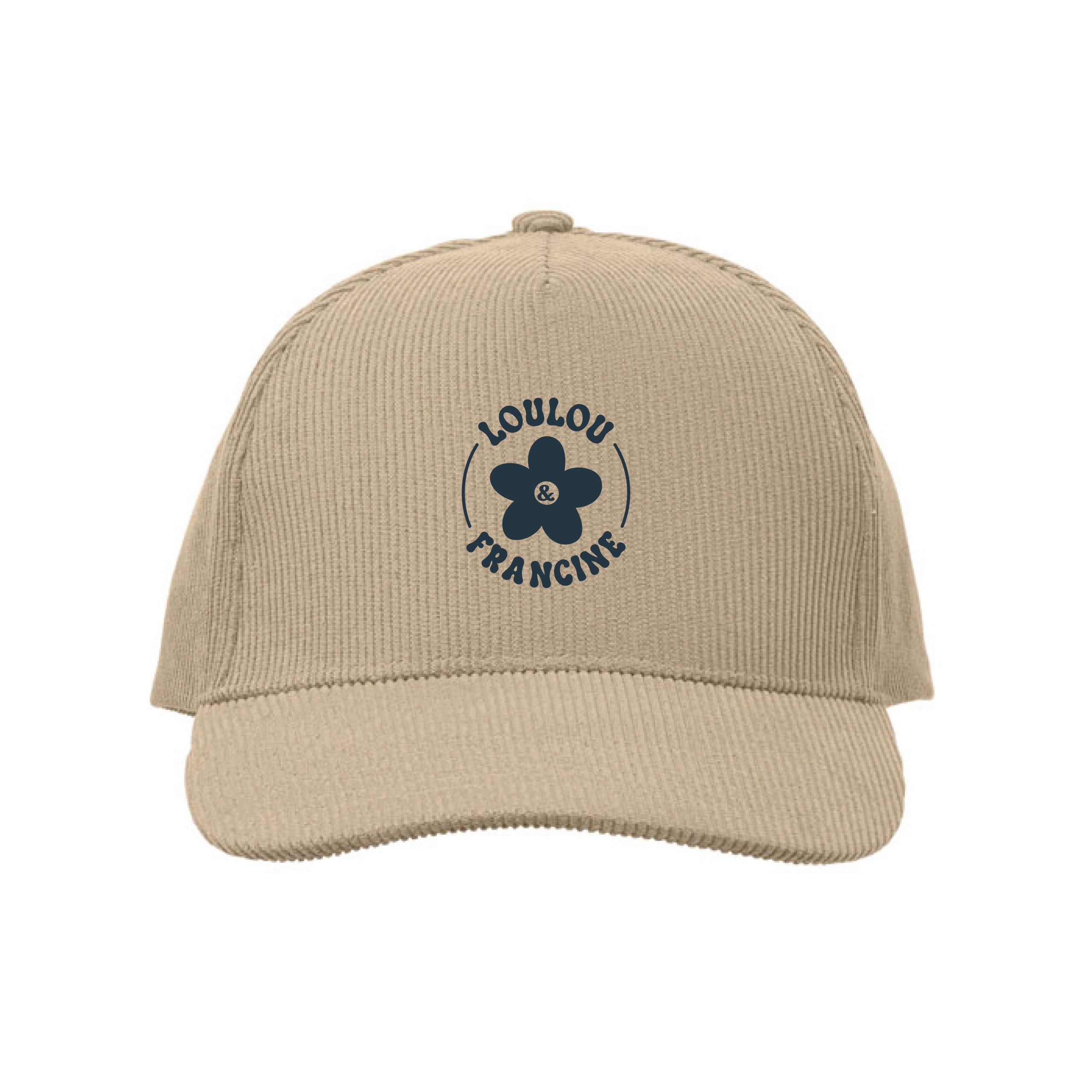 Casquette en velours beige