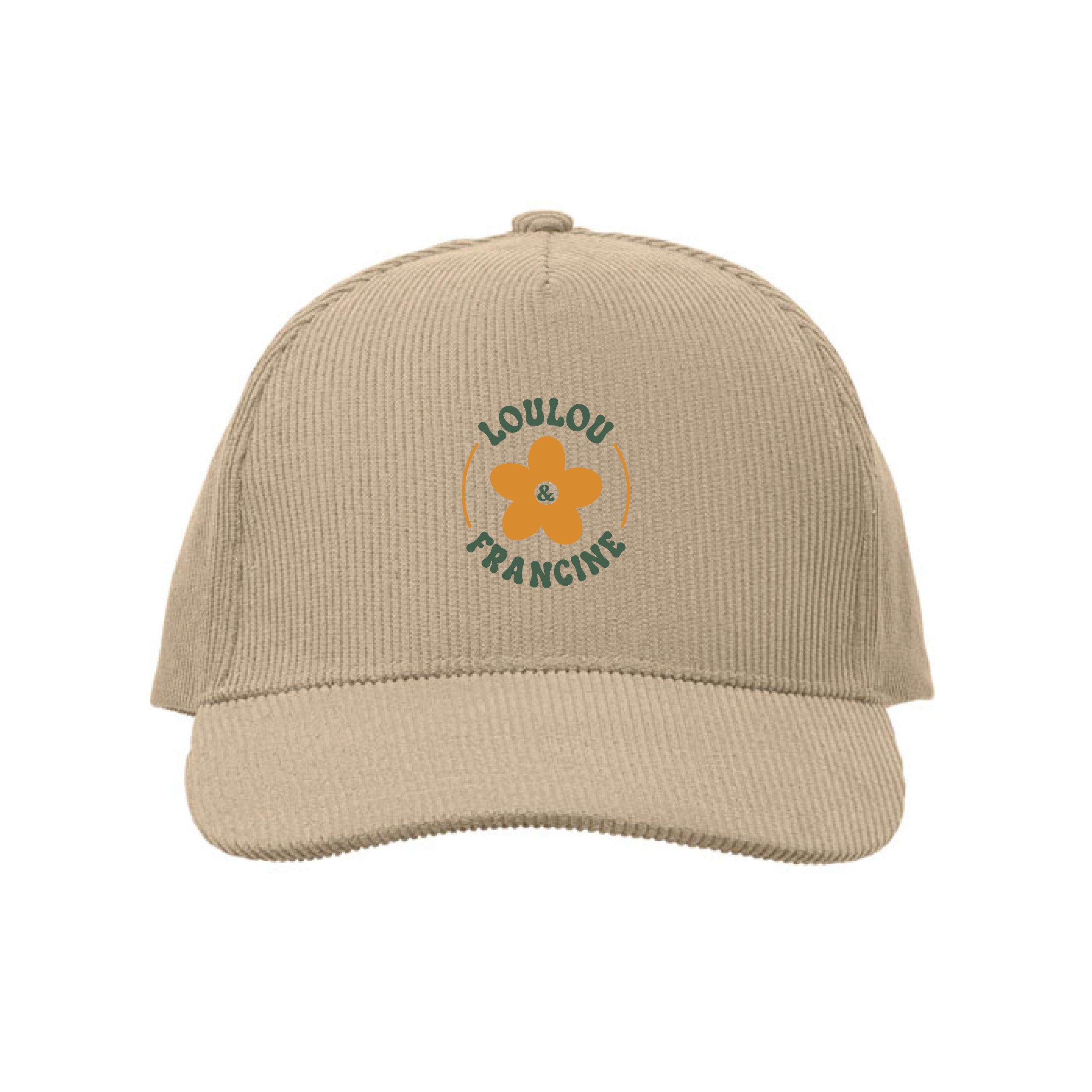 Casquette en velours beige