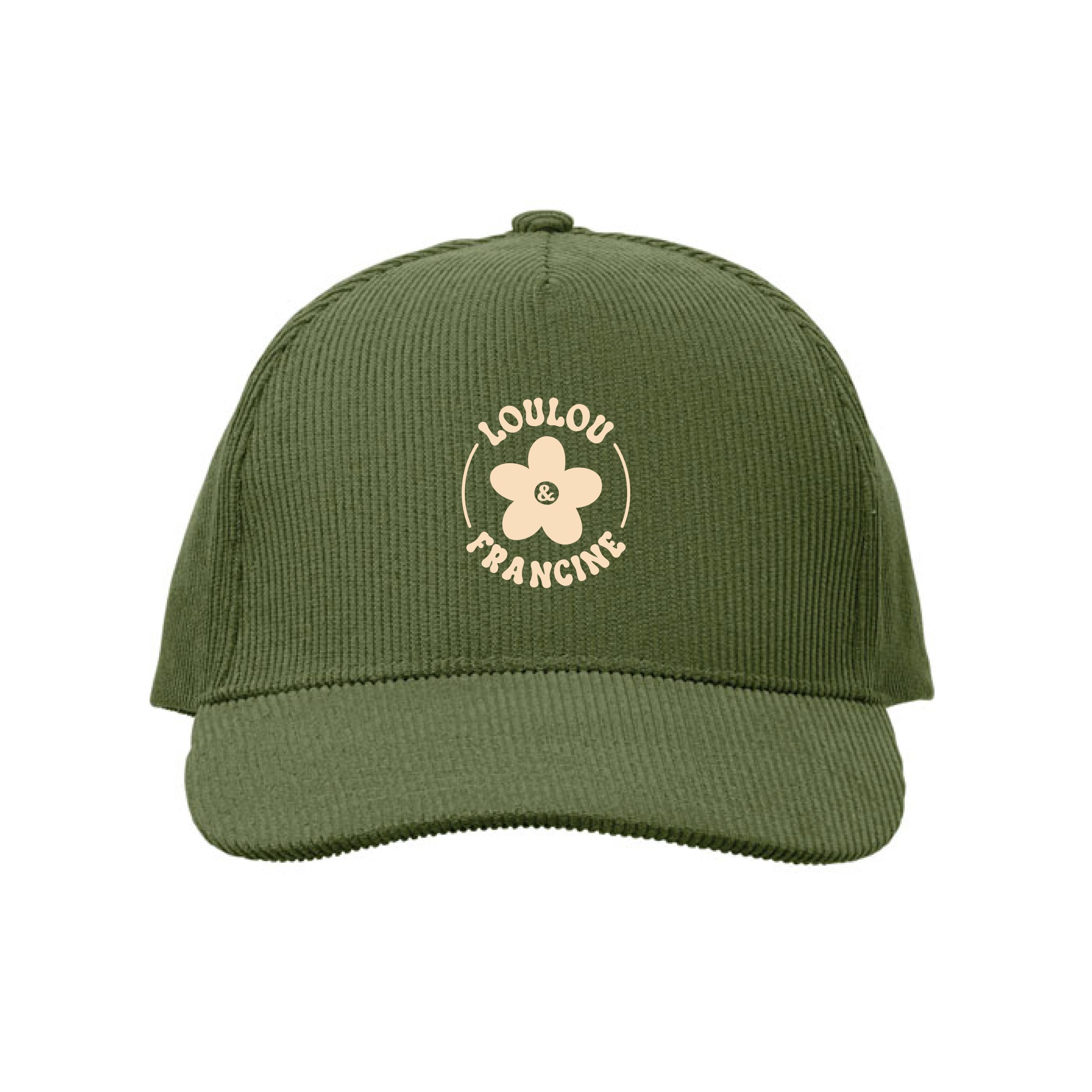 Casquette en velours kaki