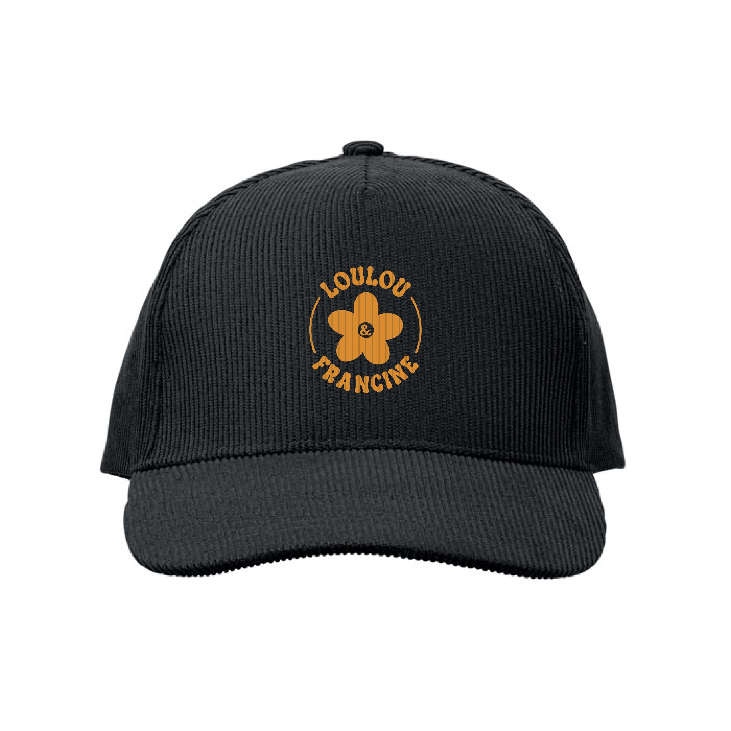 Casquette en velours noir