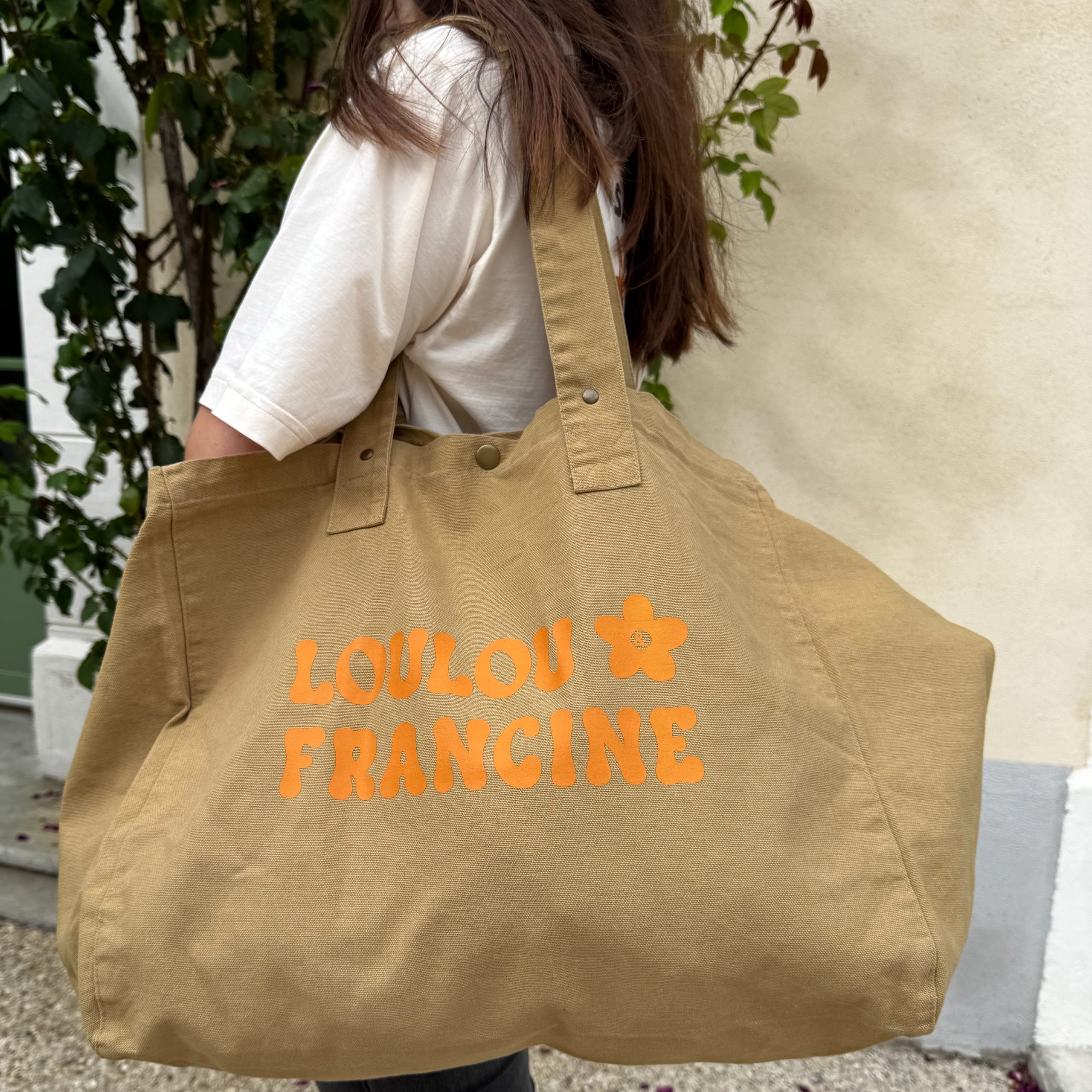 Sac cabas à pression vert olive – Image 2
