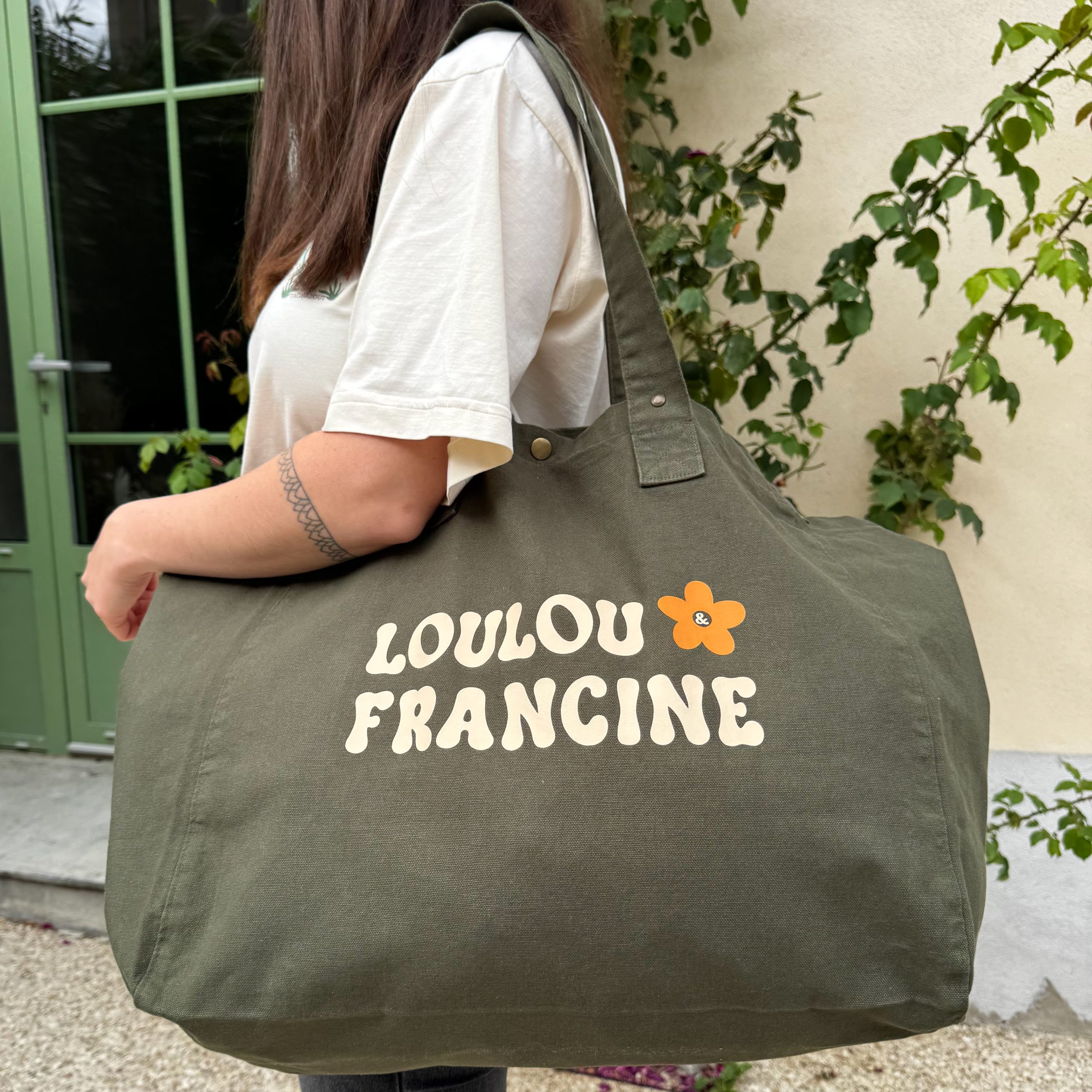 Sac cabas à pression vert – Image 2