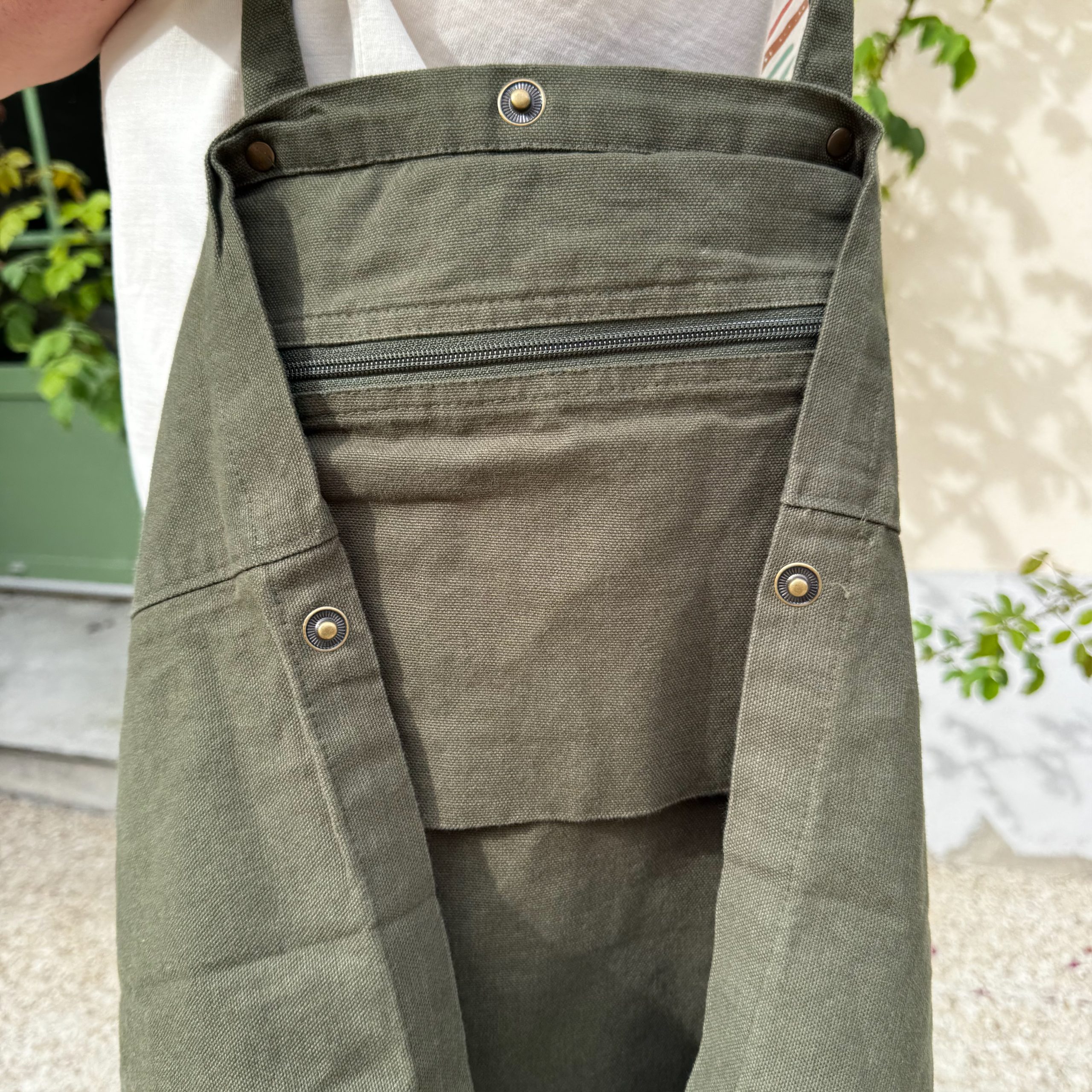 Sac cabas à pression vert – Image 3