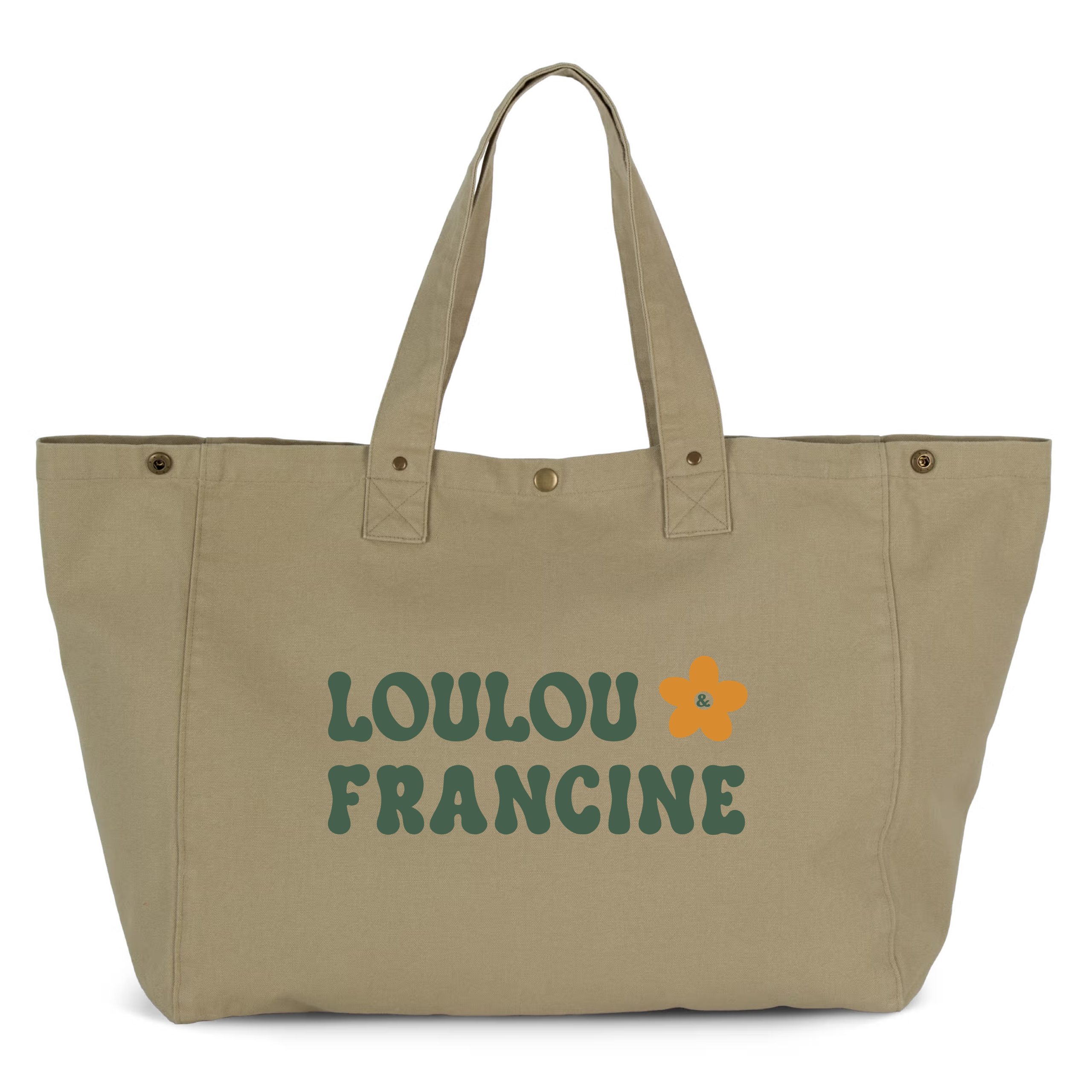 Sac cabas à pression vert olive
