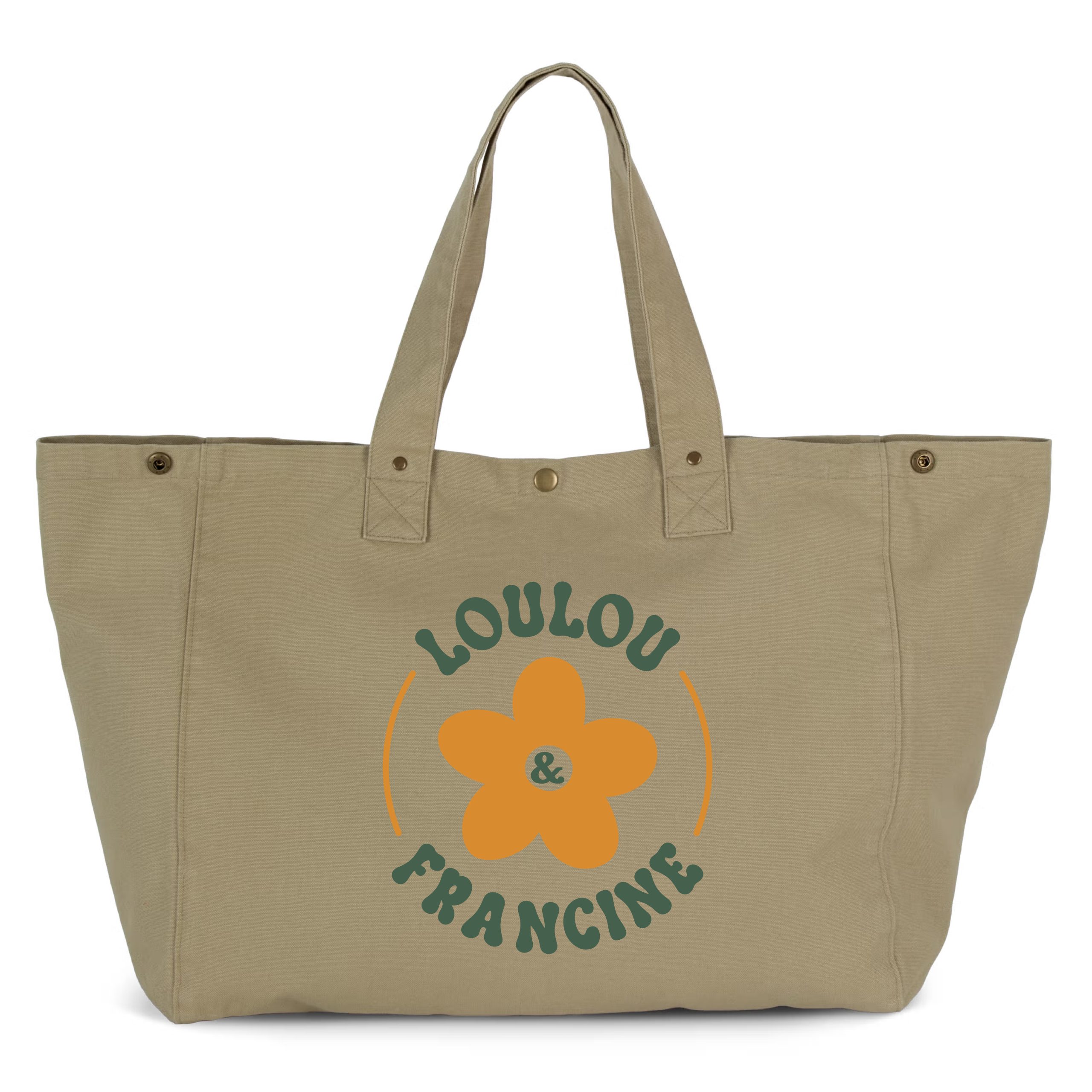 Sac cabas à pression vert olive