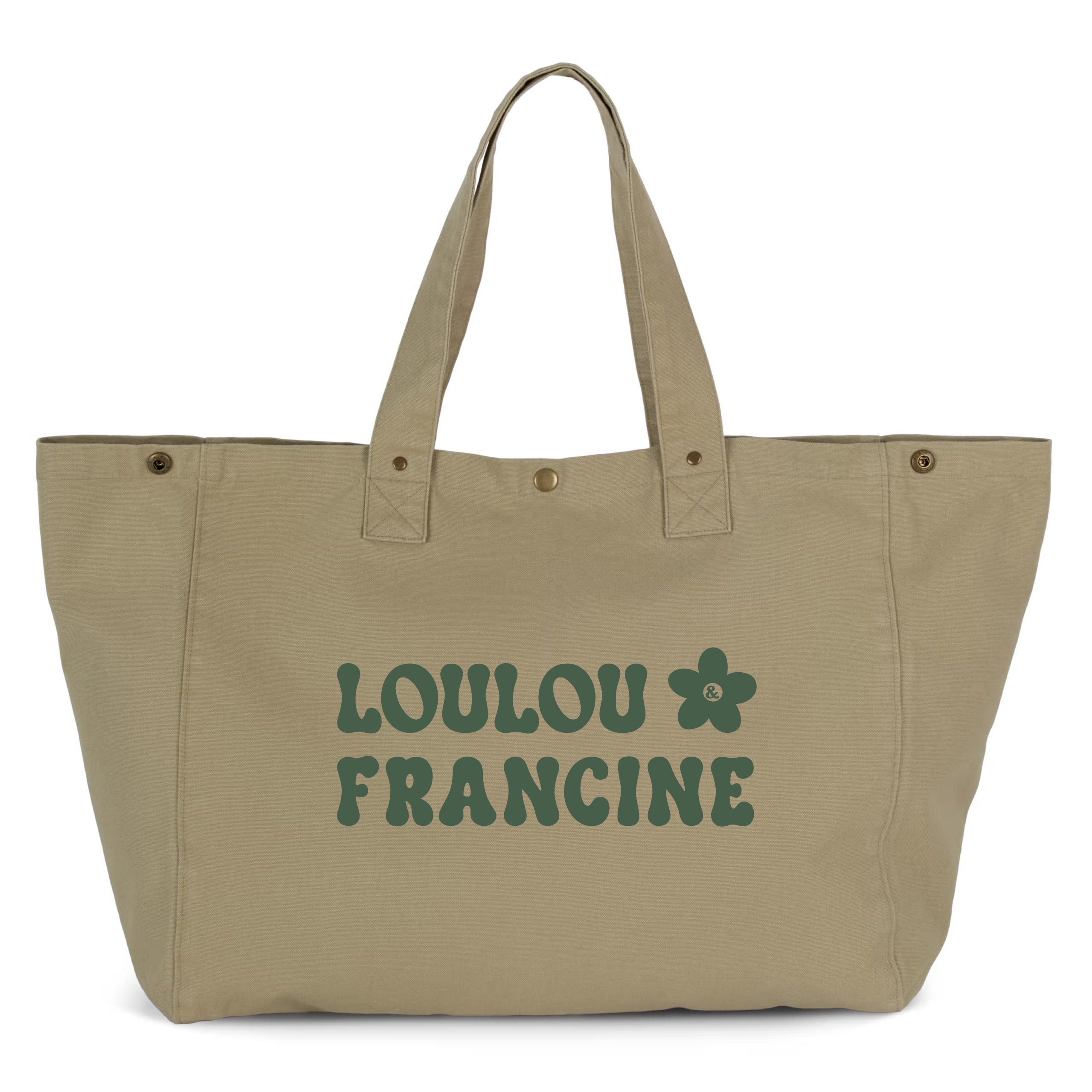 Sac cabas à pression vert olive