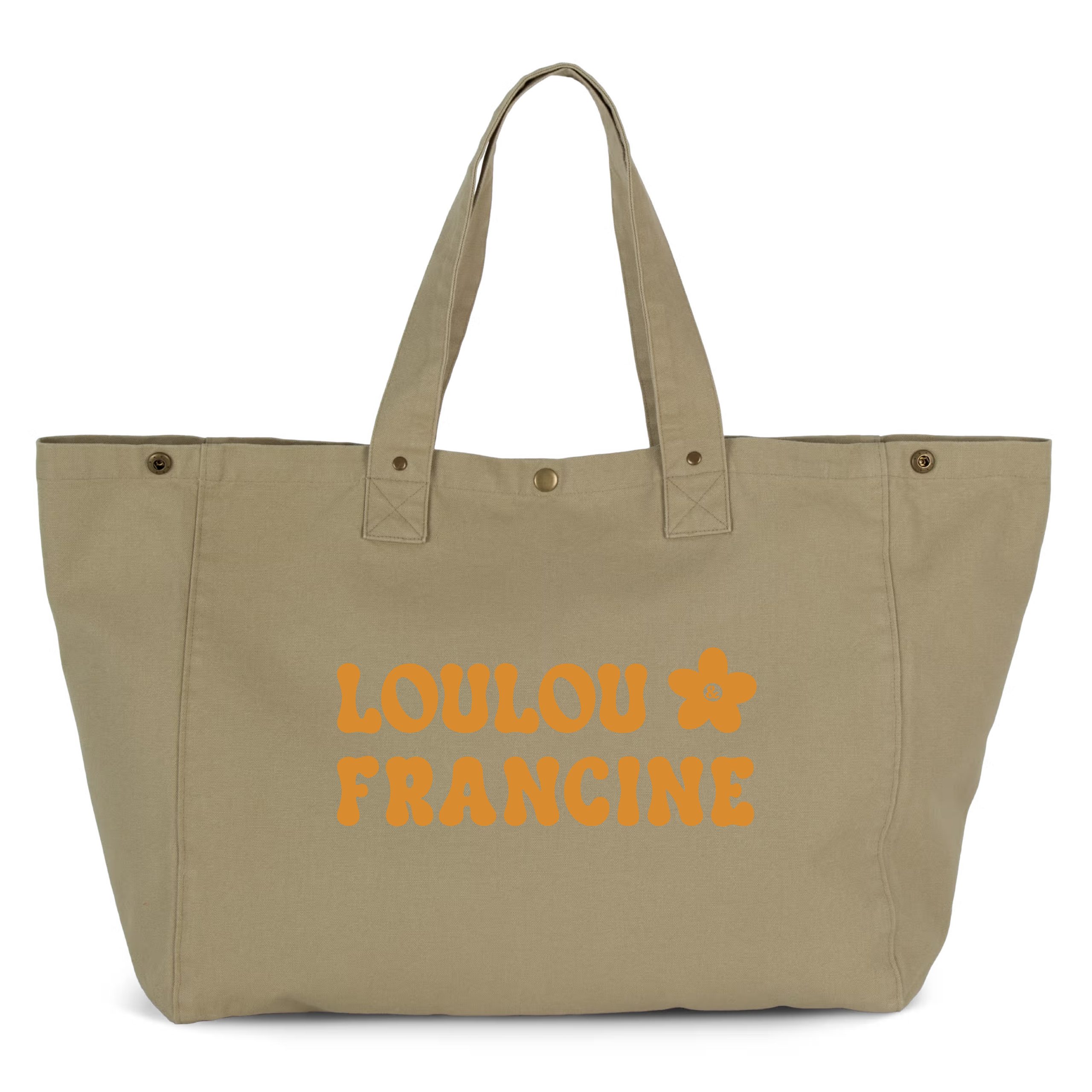 Sac cabas à pression vert olive