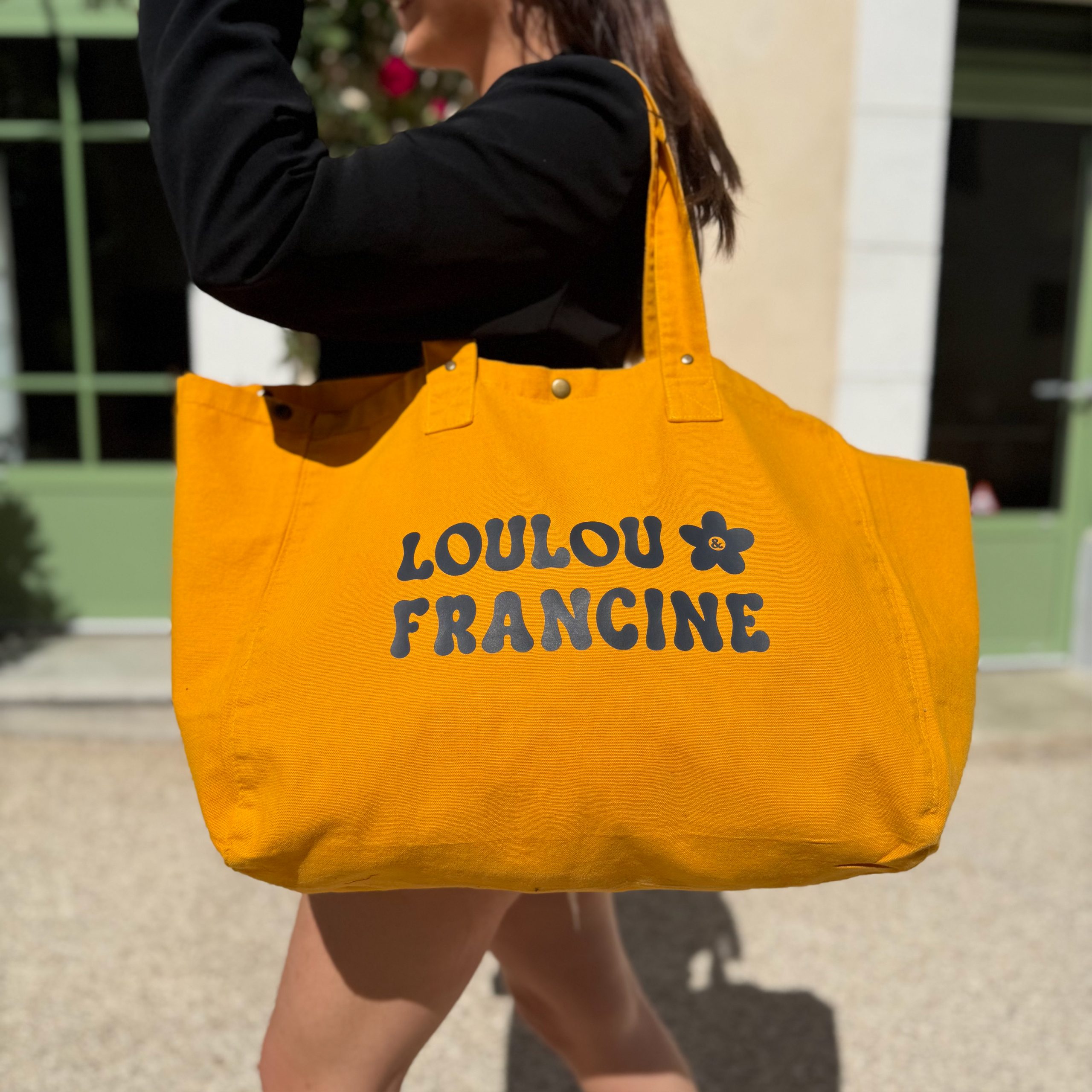 Sac cabas à pression jaune – Image 2