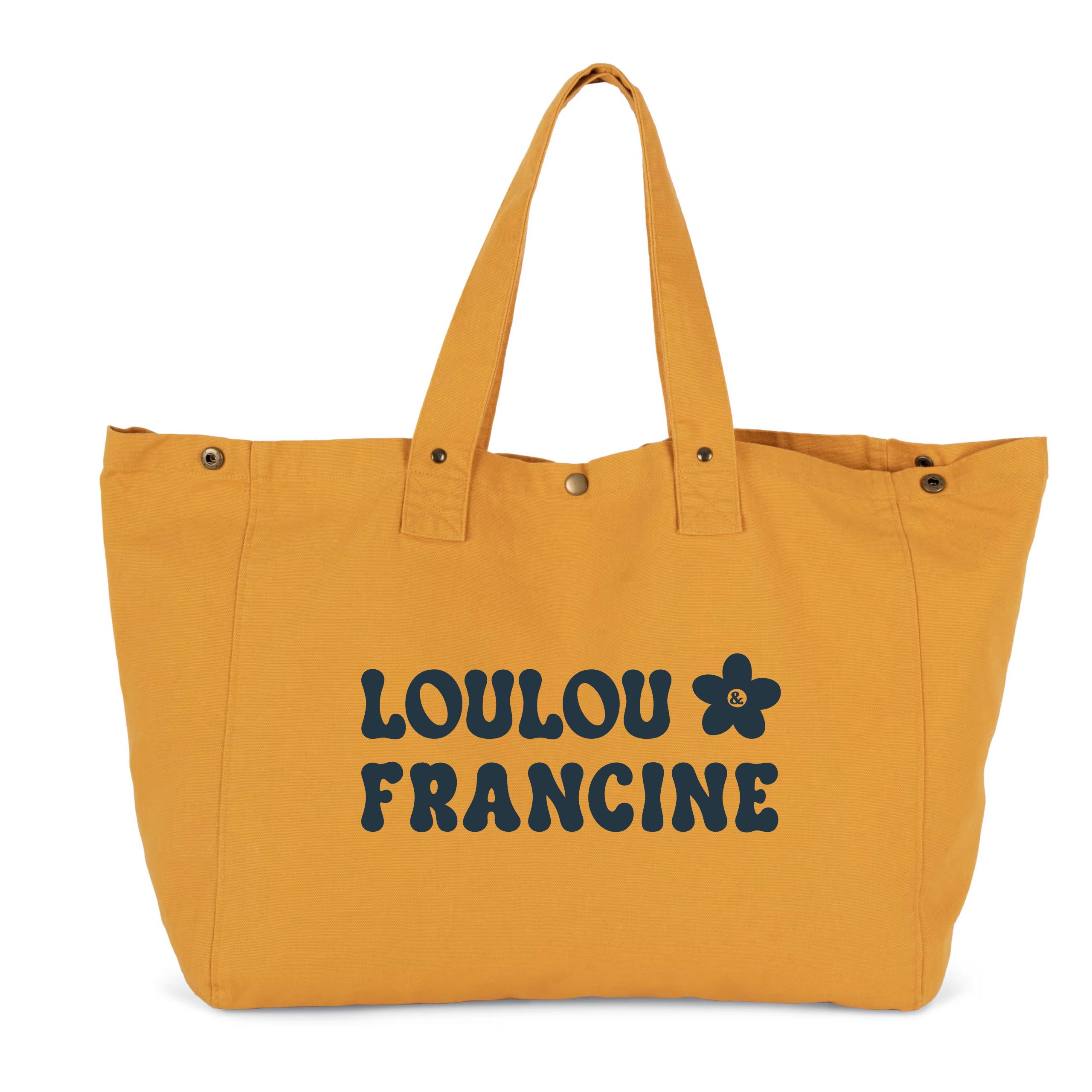 Sac cabas à pression jaune
