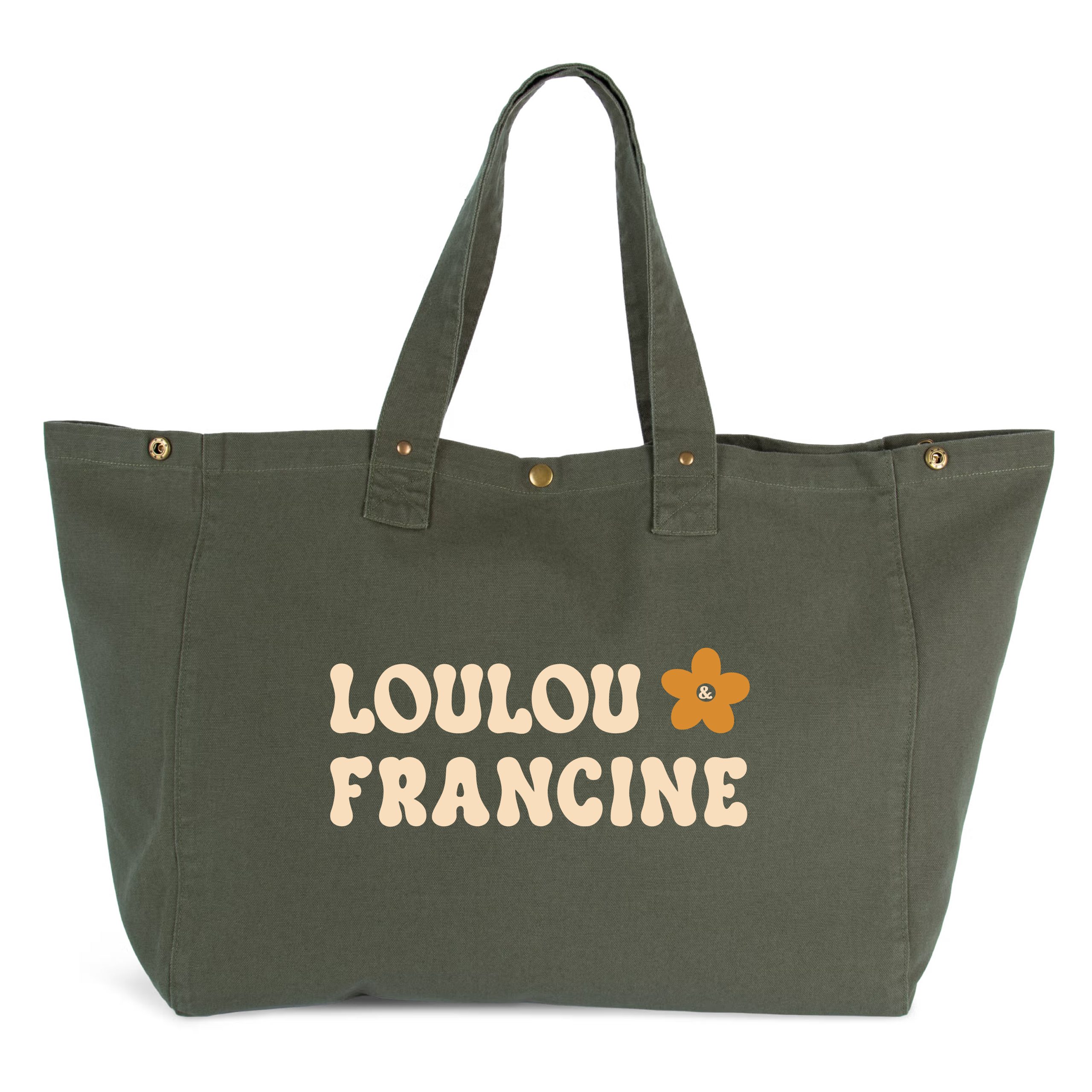 Sac cabas à pression vert