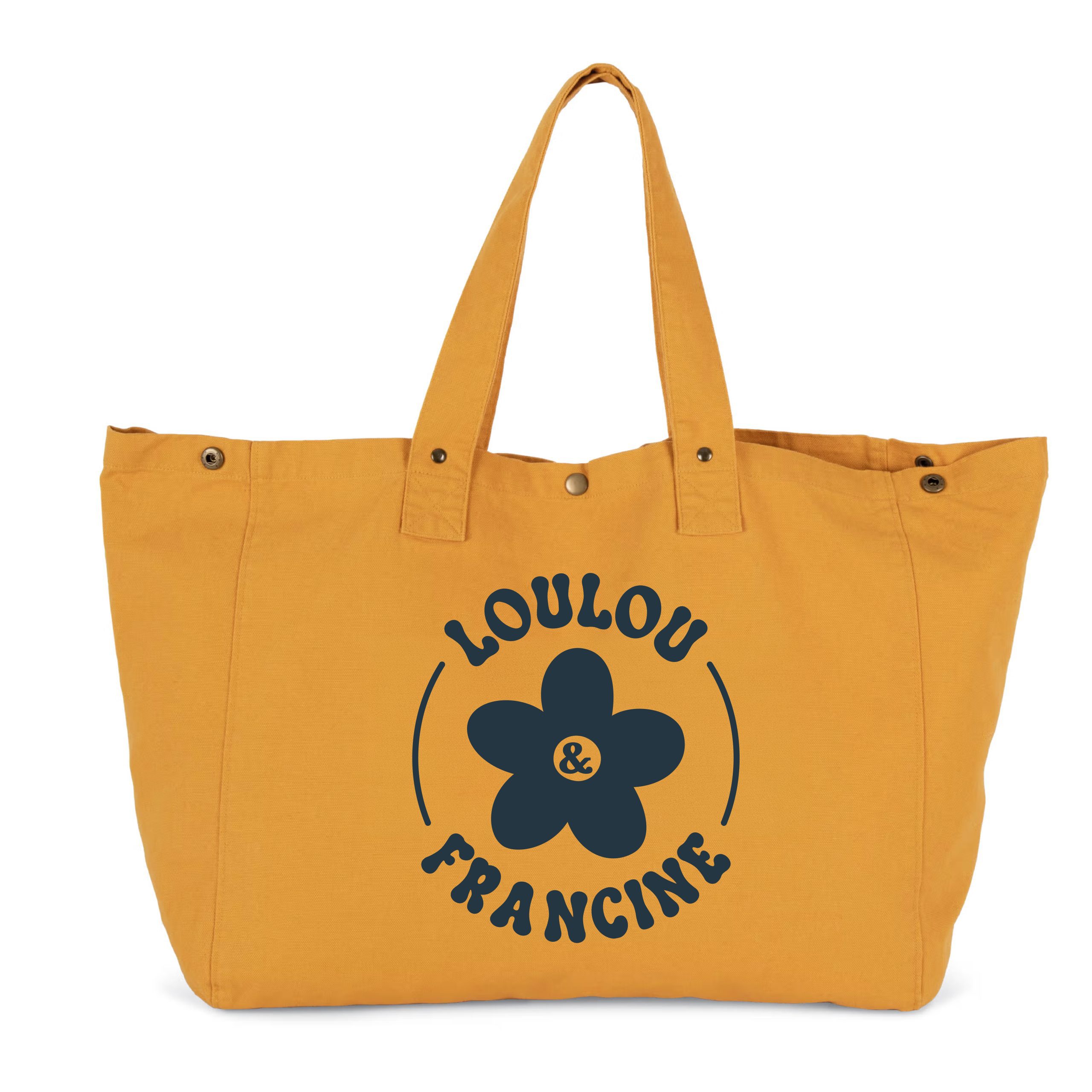 Sac cabas à pression jaune