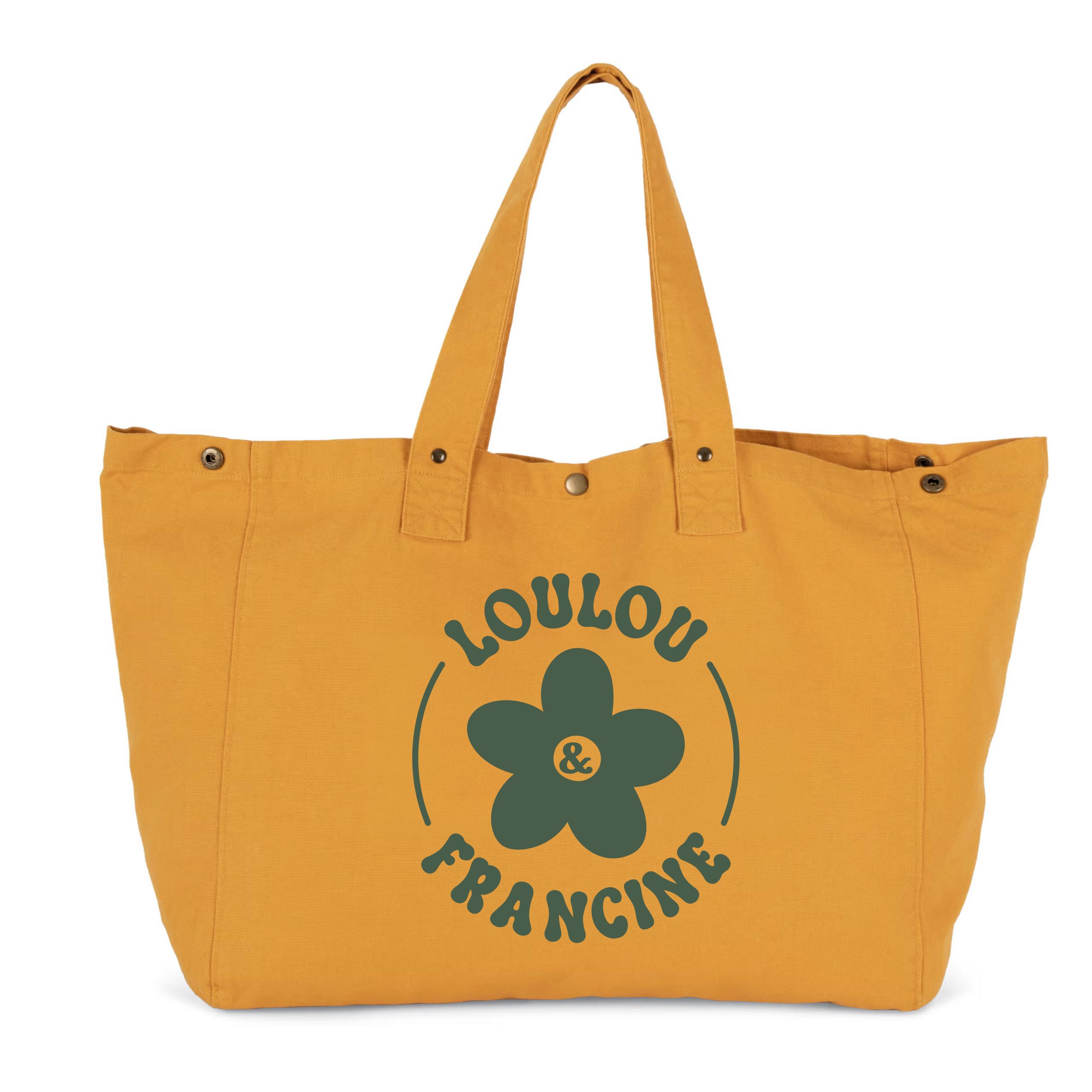 Sac cabas à pression jaune